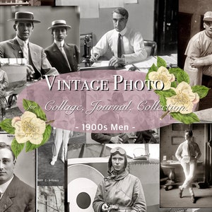 Vintage Journal Digital Photos Printable Portraits 1900s Men Portrait Printable Craft Kit Vintage Ephemera Collage Kit Supplies Scrapbooking