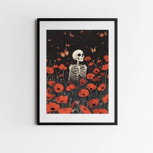 Skeleton Halloween Wall Art PRINTABLE Poster Vintage Digital Download Oil painting Art Decor Halloween Prints Skeleton Prints Skeleton Print