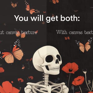 Skeleton Halloween Wall Art PRINTABLE Poster Vintage Digital Download Oil painting Art Decor Halloween Prints Skeleton Prints Skeleton Print