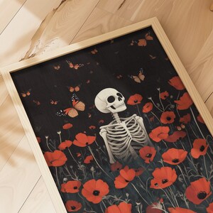 Skeleton Halloween Wall Art PRINTABLE Poster Vintage Digital Download Oil painting Art Decor Halloween Prints Skeleton Prints Skeleton Print