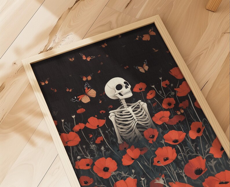 Skeleton Halloween Wall Art PRINTABLE Poster Vintage Digital Download Oil painting Art Decor Halloween Prints Skeleton Prints Skeleton Print