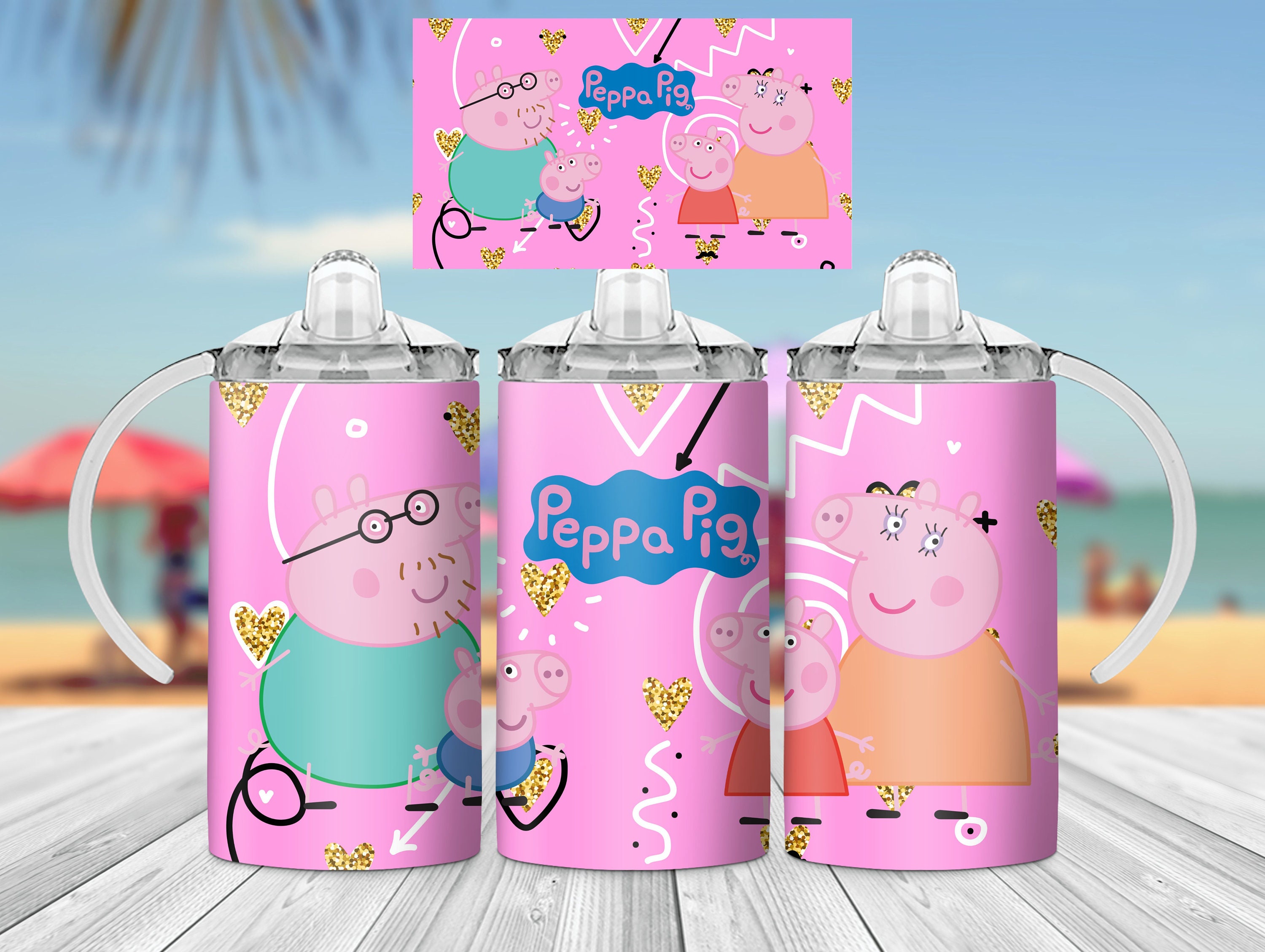 Peppa Pig 12oz Sippy Cup Sublimation, Peppa Pig Sippy Cup