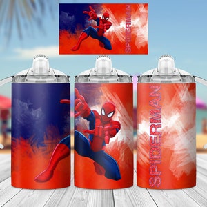 Spider Hero sippy cup wrap Spider Sublimation PNG Cup Instant Download Tumbler Template 12oz