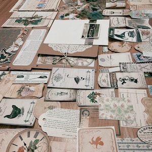 Forniture per Junk Journal/confezione di effimeri in carta vintage/album/kit per Junk Journal da 200 pezzi/borsa regalo per diario/forniture per album/regalo per lei