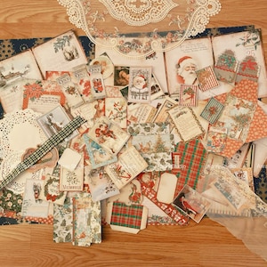 Kit di effimeri natalizi Pacchetto di diario natalizio per scrapbooking Pacchetto di effimeri di carta per diario natalizio con tema natalizio Avvolto