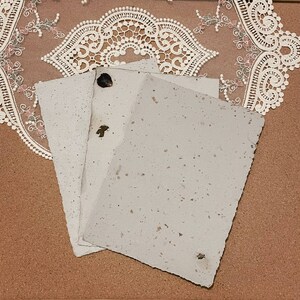 Carta fatta a mano/Carta di cotone riciclato con bordo frastagliato A5/confezione da 3/Carta per artigianato, journaling, carta da matrimonio