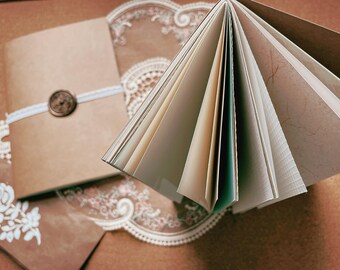 Ricarica per taccuino da viaggio standard TN, diario fatto a mano A5 con copertina in carta marrone, inserti in carta testurizzata, diario scrapbooking