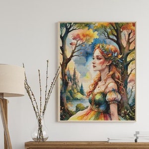 Rainbow fairy cross-stitch,PDF pattern,instant download,Vibrant stitching,Colorful cross-stitch,Fantasy Embroidery,Whimsical Cross-Stitch