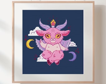 Kreuzstichmuster Baphomet, Okkultes Kreuzstichmuster