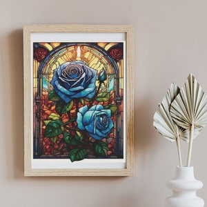 Blue rose cross-stitch,Digital Embroidery Pattern,PDF Cross-Stitch,Instant Download Cross-Stitch,floral needlework,aesthethic stitching