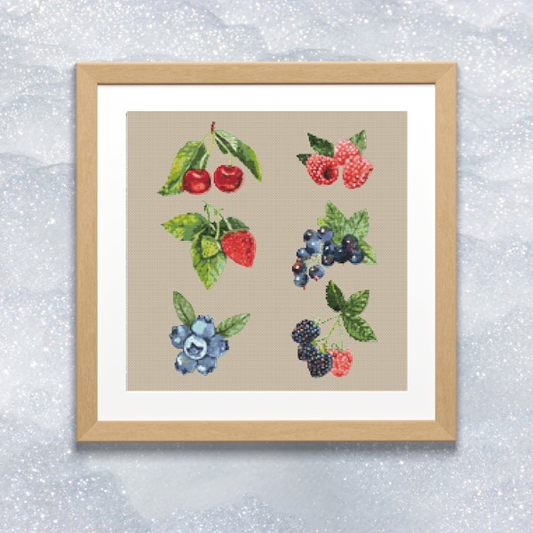 Fruit sampler cross-stitch,modern cross-stitch,kitchen cross-stitch,Vibrant fruit needlepoint,Juicy fruit design,Whimsical fruit embroidery