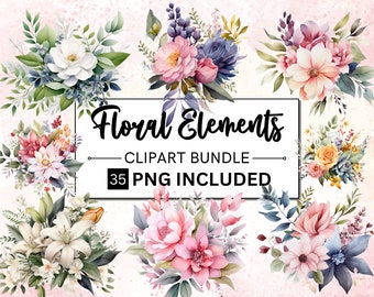 35 Clipart Floral aquarelle, Clipart Floral, Clipart mariage, Clipart printemps, motif Floral aquarelleWild Flowers Png, fleur aquarelle