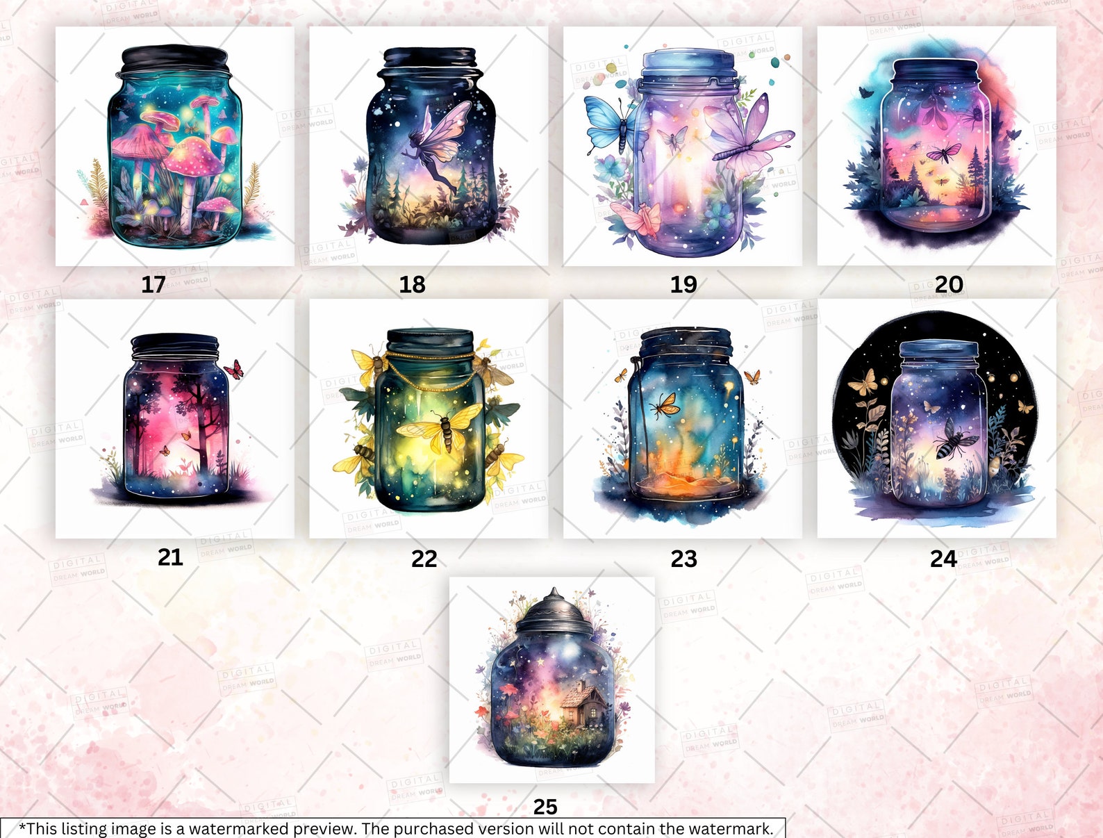 Watercolor Magical Jars Clipart, Fantasy PNG Bundle - Etsy