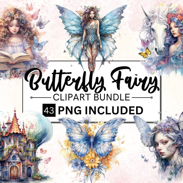 43 PNG Watercolour Butterfly Fairy Clipart, Forest Fairy Garden Clip art, Fairies png, Fantasy Art, Fairytale Art, Nature Fairy Sublimation