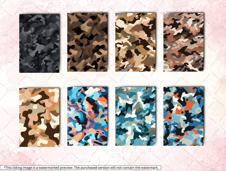 Rectangle Camo Pattern Military Camouflage Seamless Patterns, US Letter (digital Download ...