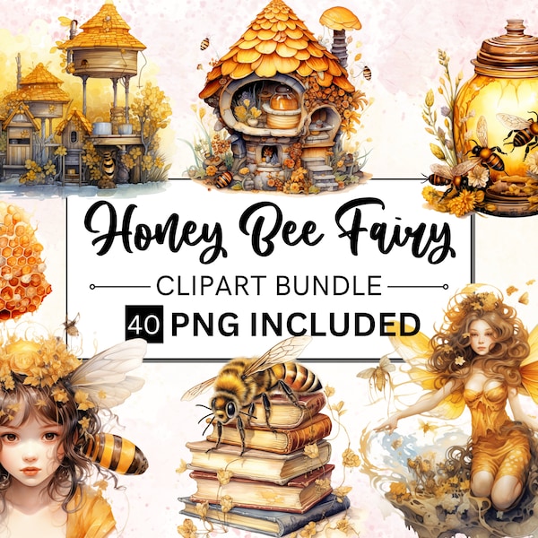 40 PNG Watercolour Honey Bee Fairy Clipart, Fairies png, Fantasy Art, Fairytale Art, Nature Fairy Sublimation, Forest Fairy Garden Clip art