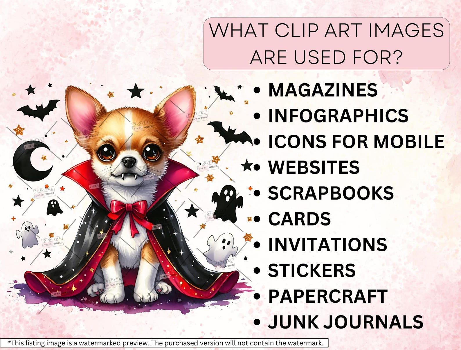 30 Watercolor Halloween Dogs Clipart Bundle, Cute Halloween Animals PNG ...