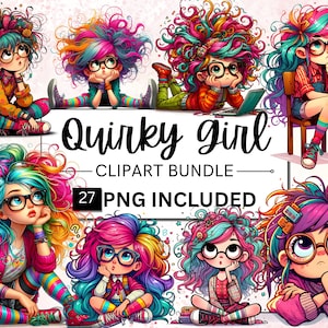 27 schrulligen Mädchen PNG Clipart Bundle, wunderliche Ephemera PNG, süße Mädchen Puppe Cliparts, Fantasy Junk Journal, Sofort Download, kommerzielle Nutzung