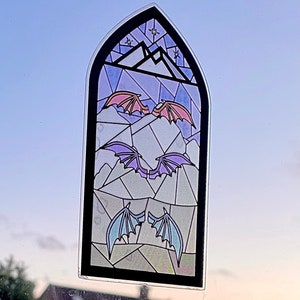 ACOTAR Officially Licensed Bat Boys  Large Window Stickers Stained Glass Azriel Cassian Rhysand   Bat Wings High Lord Merch Gift SJM Sticker