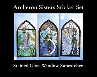 ACOTAR Archeron Sisters Stained Glass Window Sticker Set