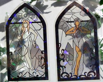 Officially Licensed Valkyrie Gwyn Emerie Large Window Stickers Stained Glass ACOTAR Nesta SJM ACOSF gift sjm uk