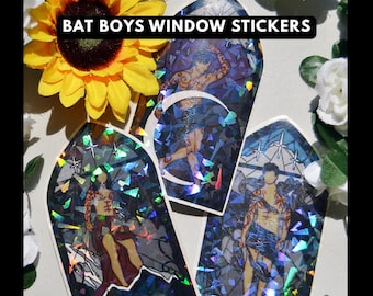 ACOTAR Bat Boys Window Sticker: Cassian Azriel Stained Glass Fan Art stickers