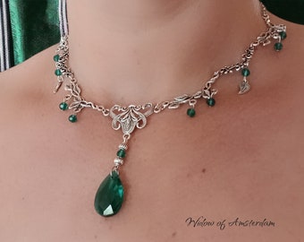 Collier en cristal vert émeraude - Regal Widow of Amsterdam