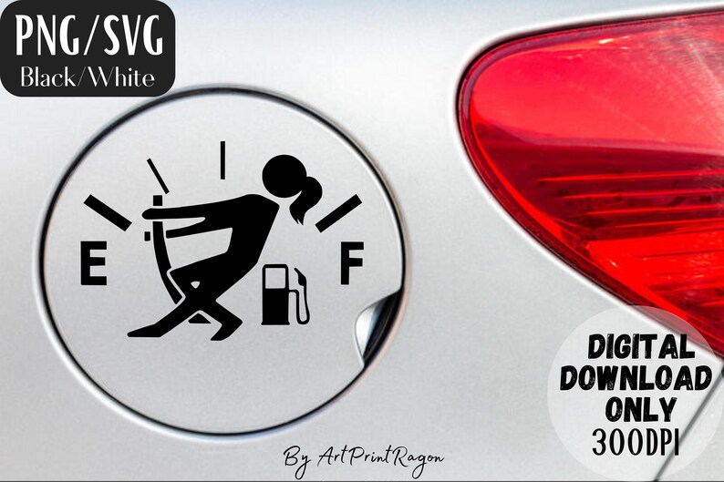 Gas Tank Decal Black and White SVG/PNG Instant Download Etsy