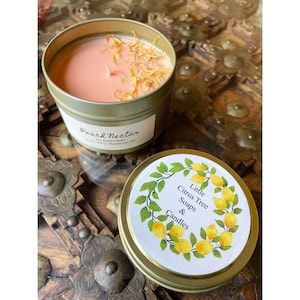 Sojakerze Pfirsich Nektar Aroma, Handgegossene Soja Kerze, Aromatherapie Soja Kerze, Soja Kerze mit Duft, Handgemachte Soja Kerze