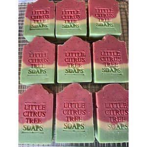 Watermelon with Poppy Seeds Bar Soap, Natural Fragrance Oil, Natural, Vegan, Moisturizing