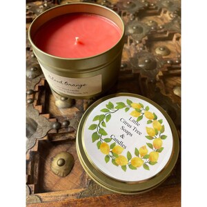 Blood Orange Soy Candle: Citrus Aroma, Vegan, 8.5 oz
