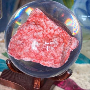 Cinnabar safely sealed in resin sphere