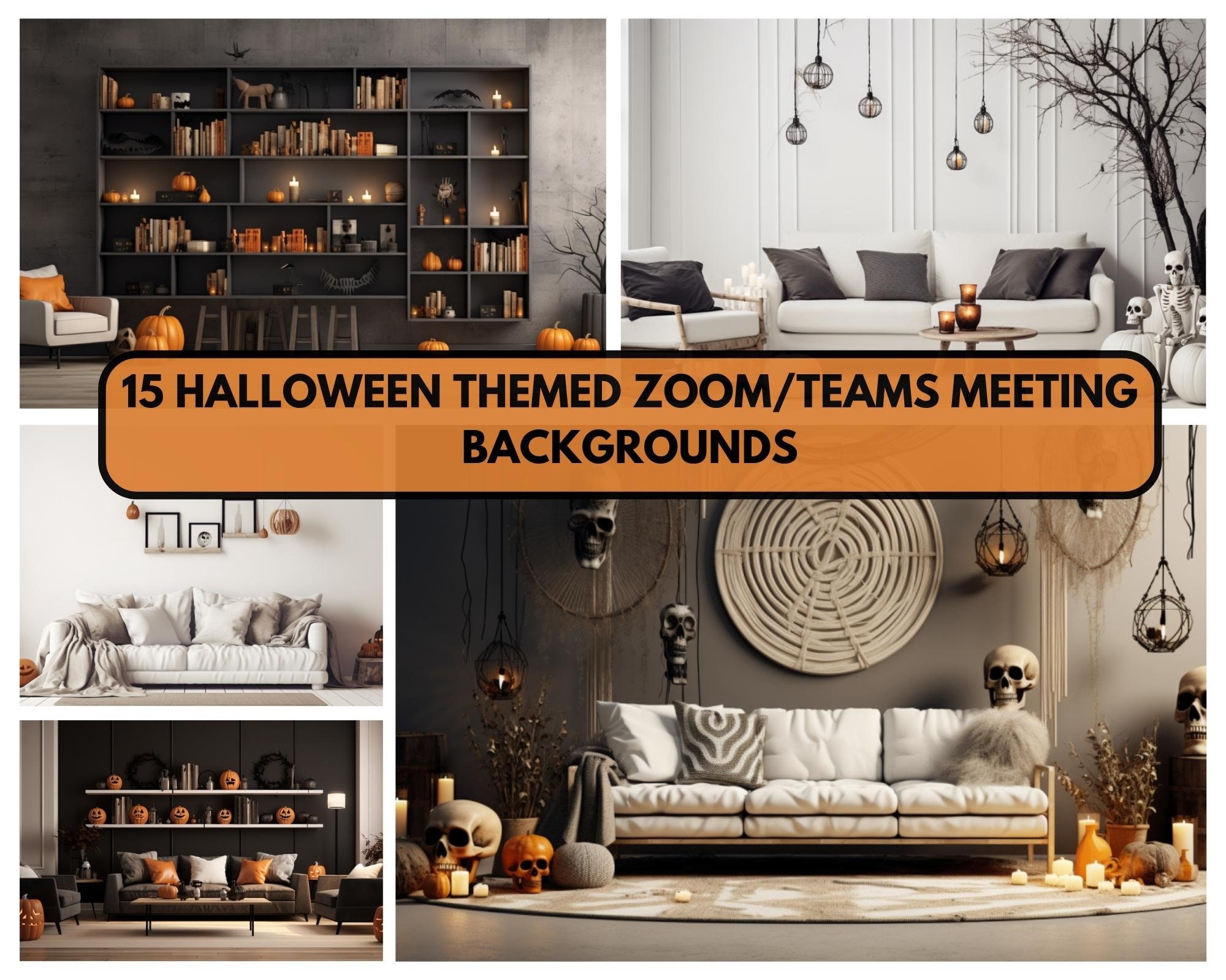 15 Halloween Zoom Background Bundle Virtual