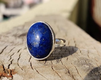 Natural Lapis Lazuli Ring, 925 Silver Ring, Lapis Ring, Gemstone Ring, Lapis Ring For Women, Ring For Her, Gift For Her, Christmas Gift