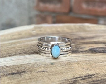 Larimar Ring, 925 Silver Ring, Gemstone Ring, Handmade Ring, Natural Larimar, Spinner Ring, Meditation Ring, Women Ring, Gift For Christmas