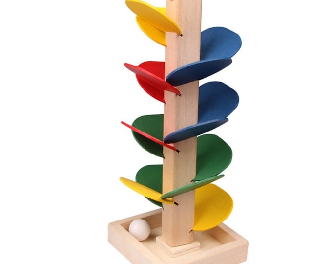 Wooden Marble Run Tree Building Blocks with Rolling Ball