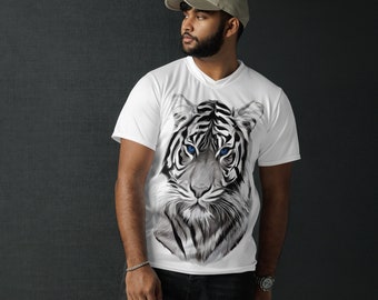 Eye of the Tiger Recycled unisex white sports jersey