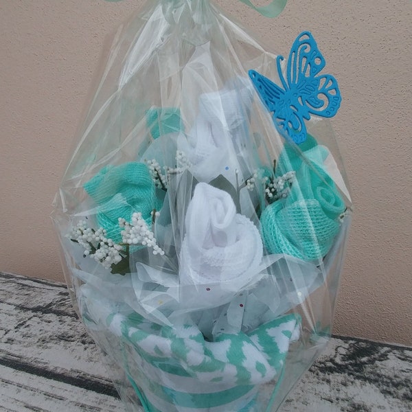 Wonderful small bouquet for the new mom, small bouquet, gift for mom, socks bouquet, bouquet for baby, flowers bouquet, socks flowers.