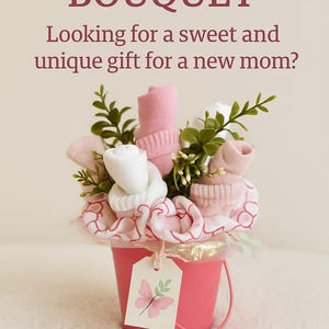 Mini Sock Bouquet: Baby Shower Centerpiece, Table Decor, Practical Gift.