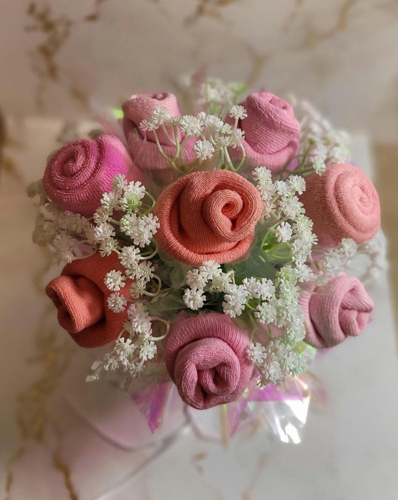 Baby Sock Bouquet, New Mom Hospital Gift, Newborn Essentials Arrangement image 6