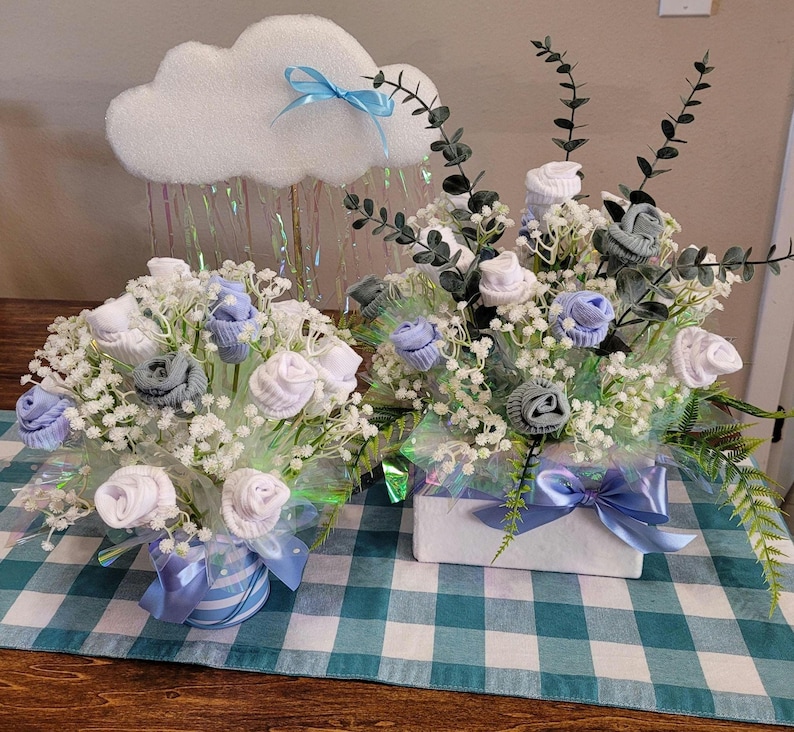 Baby Sock Bouquet, New Mom Hospital Gift, Newborn Essentials Arrangement image 19