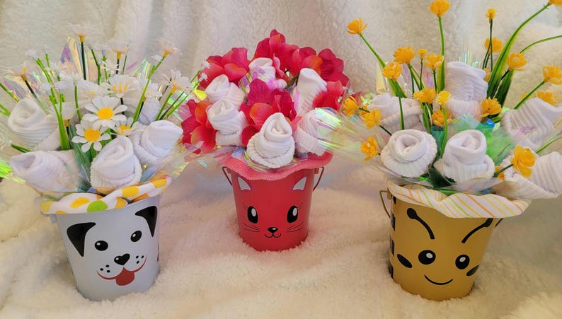 Baby Sock Bouquet, New Mom Hospital Gift, Newborn Essentials Arrangement image 15