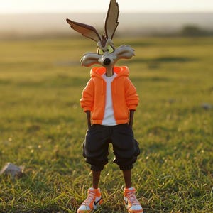 XXL Wile E. Coyote – Urban Street Style  3D Printed Designer Figure – Customizable Colors, Unique Streetwear Style, Perfect for Collectors!