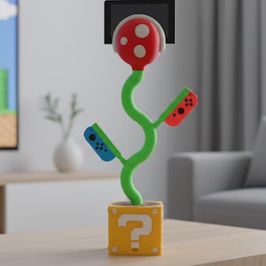 Super Mario Piranha Plantenstandaard voor Nintendo Switch V1 | 3D-geprinte dock, Joy-Con-houder, oplaad- en tv-modus | Gaming poison