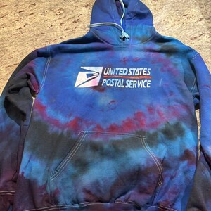 USPS Tie Dye Hooded sweatshirt size M