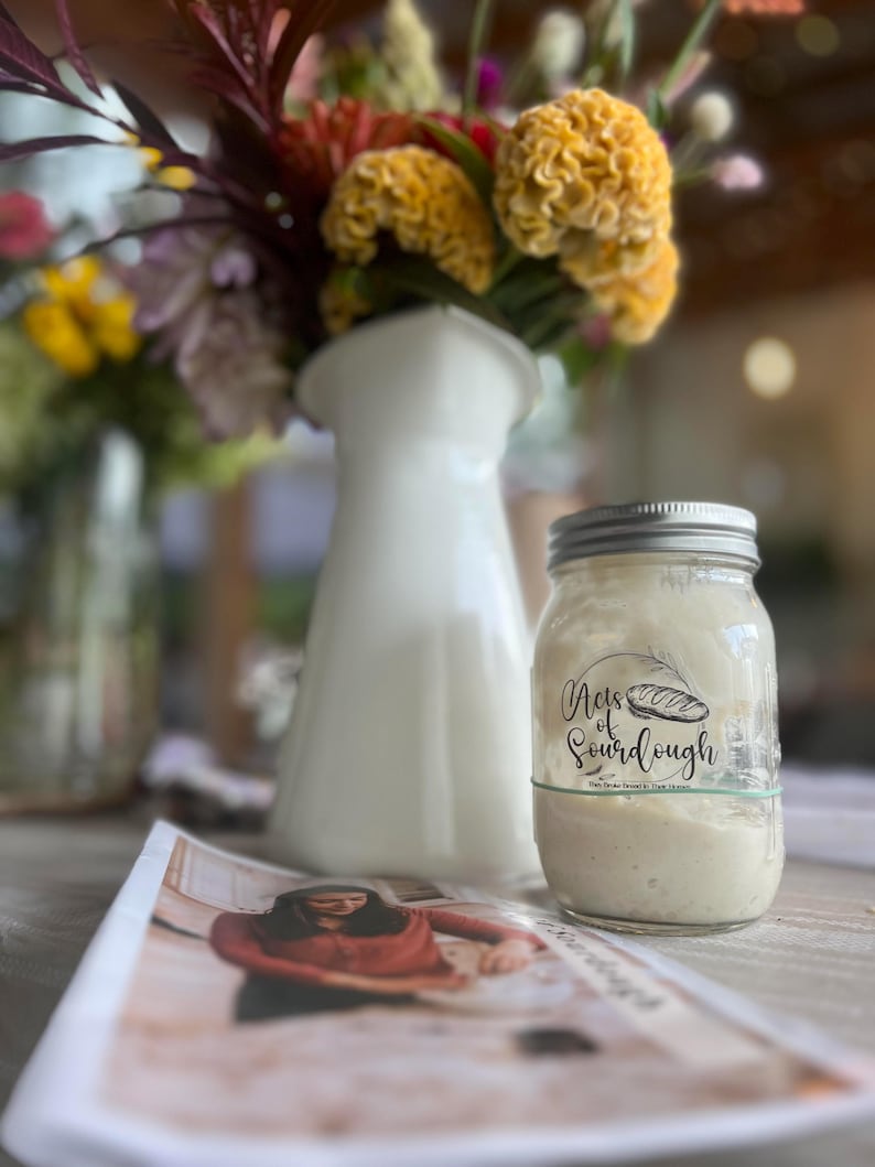 Beginner Sourdough Starter Kit with Starter Flakes, Recipe Guide, and Jar Cover bild 8