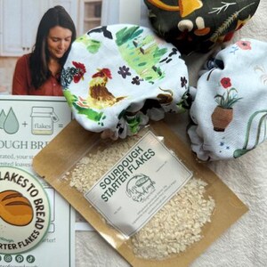 Beginner Sourdough Starter Kit with Starter Flakes, Recipe Guide, and Jar Cover bild 4