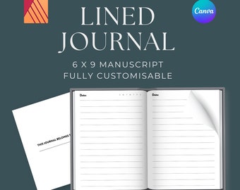 Lined Interior Paper, 6x9, KDP Lined Paper, Digital Planner, Printable Planner