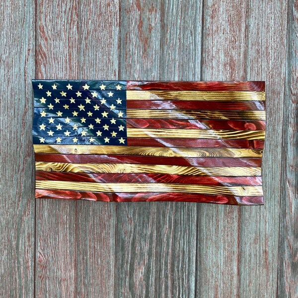 Wooden American Flag Wall Art Etsy