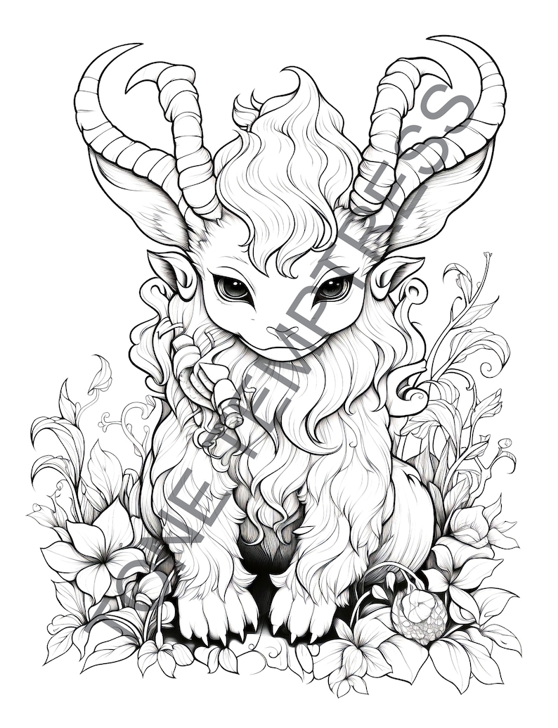 Fantasy Mythical Creatures Coloring Pages, Cute Magical Animals